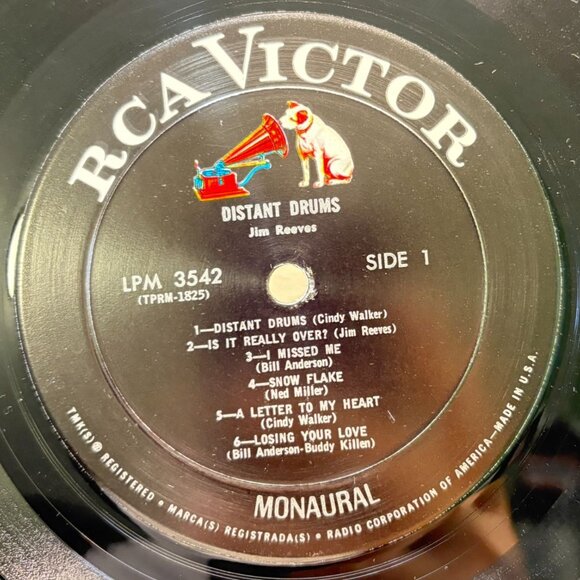 Jim Reeves Distant Drums Country Vinyl LP RCA Mono LPM-3542 - Picture 2 of 7